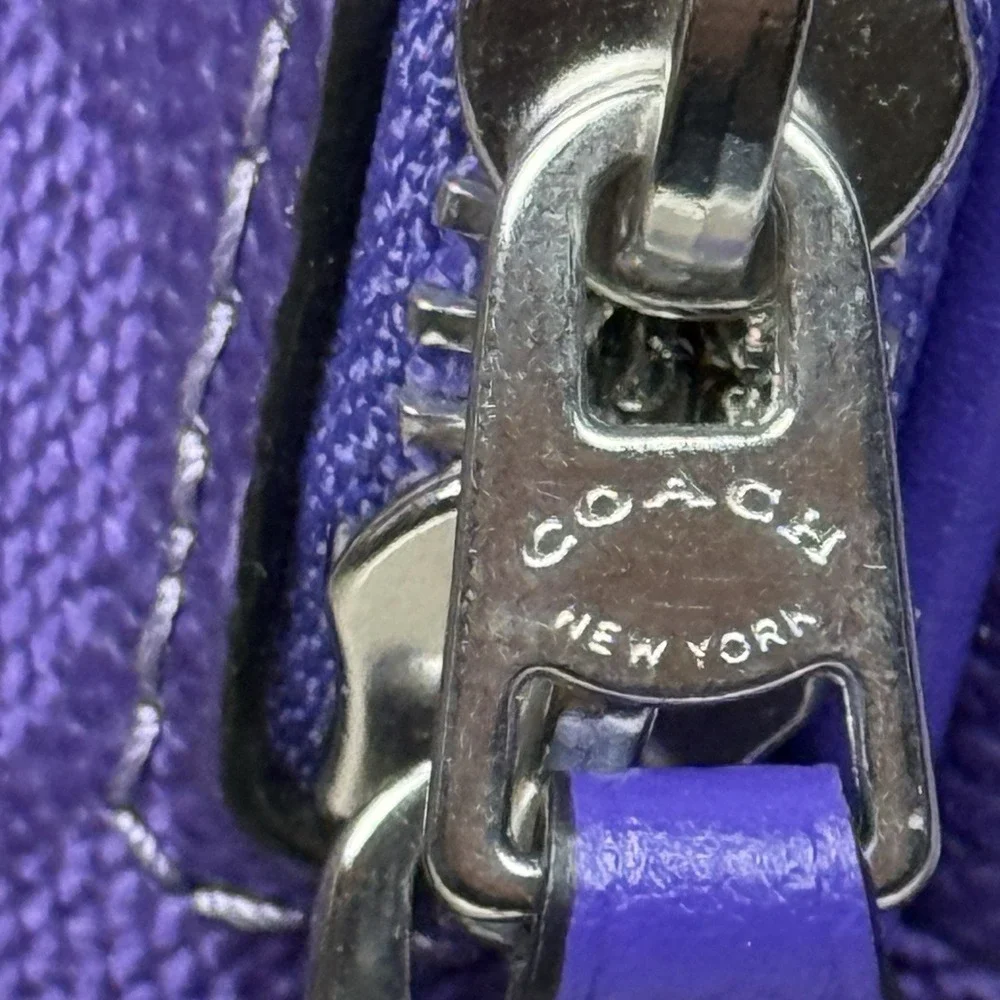 Coach Mini Court Backpack In Signature Canvas & Leather Sport Purple C8604 Logo